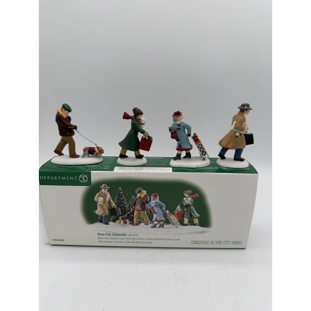 Dept 56 Christmas in the City "Busy City Sidewalks" – Set of 4